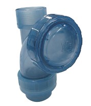 排水用ﾎﾞｰﾙﾁｬｯｷ ねじ式 本体HI-PVC(半透明)DYCVSⅡ