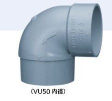 CU継手 90°片受ｴﾙﾎﾞ(VUﾊﾟｲﾌﾟ内径接続)    90IKL