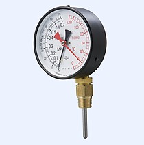 水高計 S形 温度範囲0-130℃ 感温部45mm