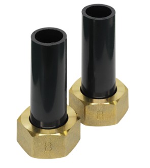 水道ﾒｰﾀｰ用ﾋﾞﾆﾙ管用金具(舶来ﾈｼﾞ･2個1ｾｯﾄ) 25mm用