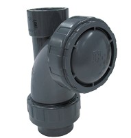 排水用ﾎﾞｰﾙﾁｬｯｷ TS式 本体U-PVC(ｸﾞﾚｰ)     DYCVⅡ