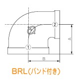 白 ZD継手 径違いｴﾙﾎﾞ(ﾊﾞﾝﾄﾞ付)           BRL
