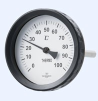 ﾊﾞｲﾒﾀﾙ T型ｱﾝｸﾞﾙ 温度計(保護管付)